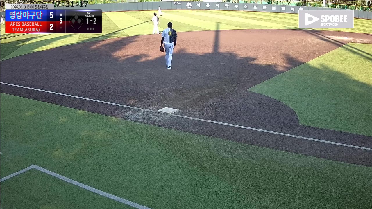 김진웅(52번, 명랑야구단) 2루타 클립 | vs ARES BASEBALL TEAM(ASURA) | 6/13 (정왕야구장)