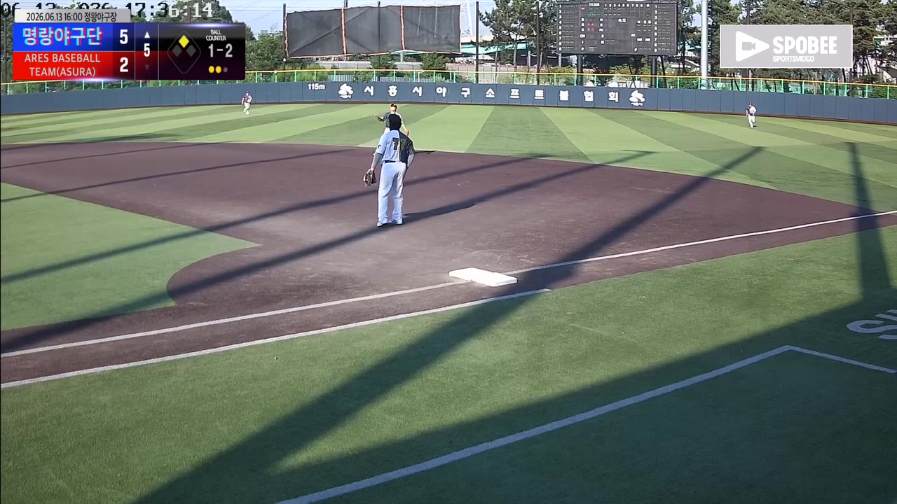 강민수(3번, 명랑야구단) 플라이 클립 | vs ARES BASEBALL TEAM(ASURA) | 6/13 (정왕야구장)