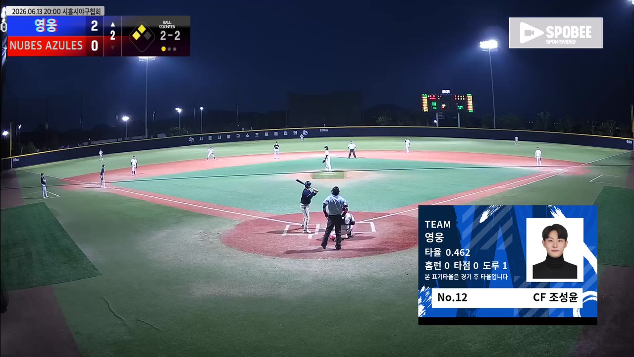 조성윤(12번, 영웅) 삼진 클립 | vs NUBES AZULES | 6/13 (에코피아야구장)