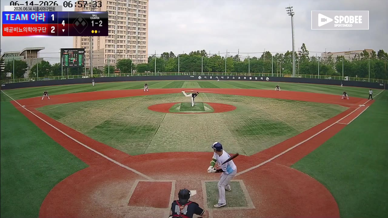 한준영(58번, 배곧비뇨의학야구단) 낫아웃 클립 | vs TEAM 아라 | 6/14 (소망야구장)