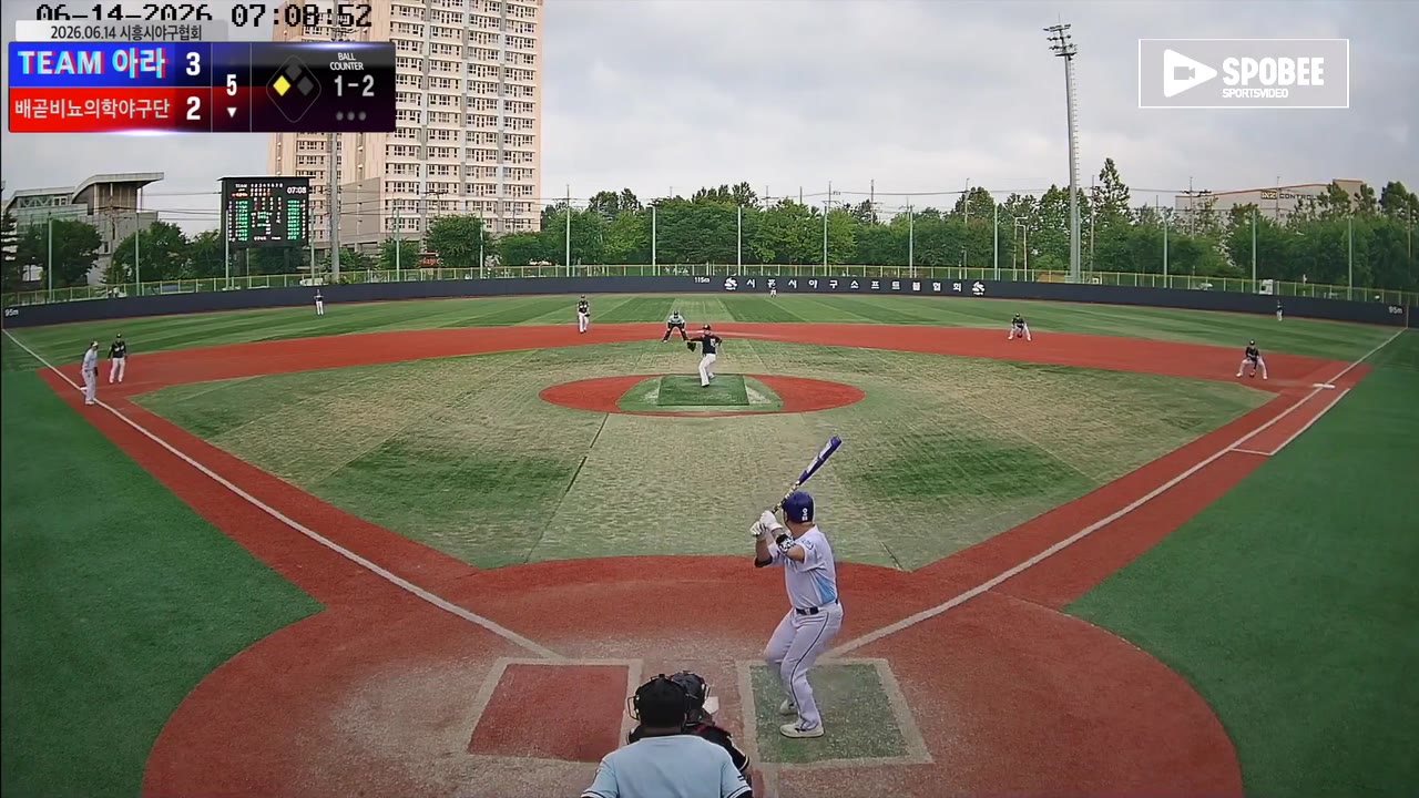 이건희(65번, 배곧비뇨의학야구단) 희생플라이 클립 | vs TEAM 아라 | 6/14 (소망야구장)