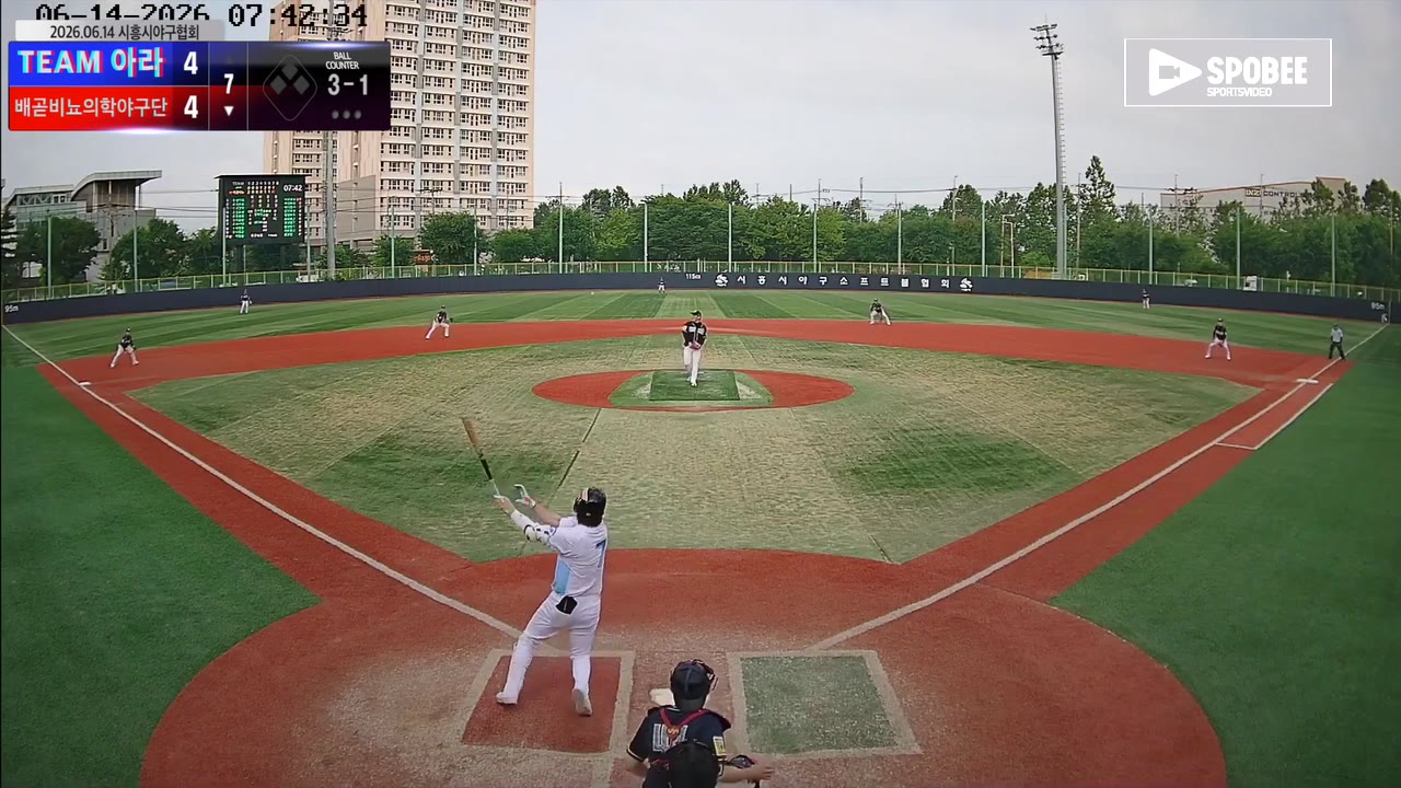 이우상(7번, 배곧비뇨의학야구단) 1루타 클립 | vs TEAM 아라 | 6/14 (소망야구장)