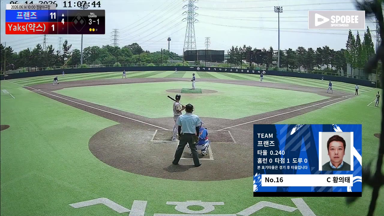 프랜즈 주요 플레이 모음 | vs Yaks(약스) | 6/14 (정왕야구장)