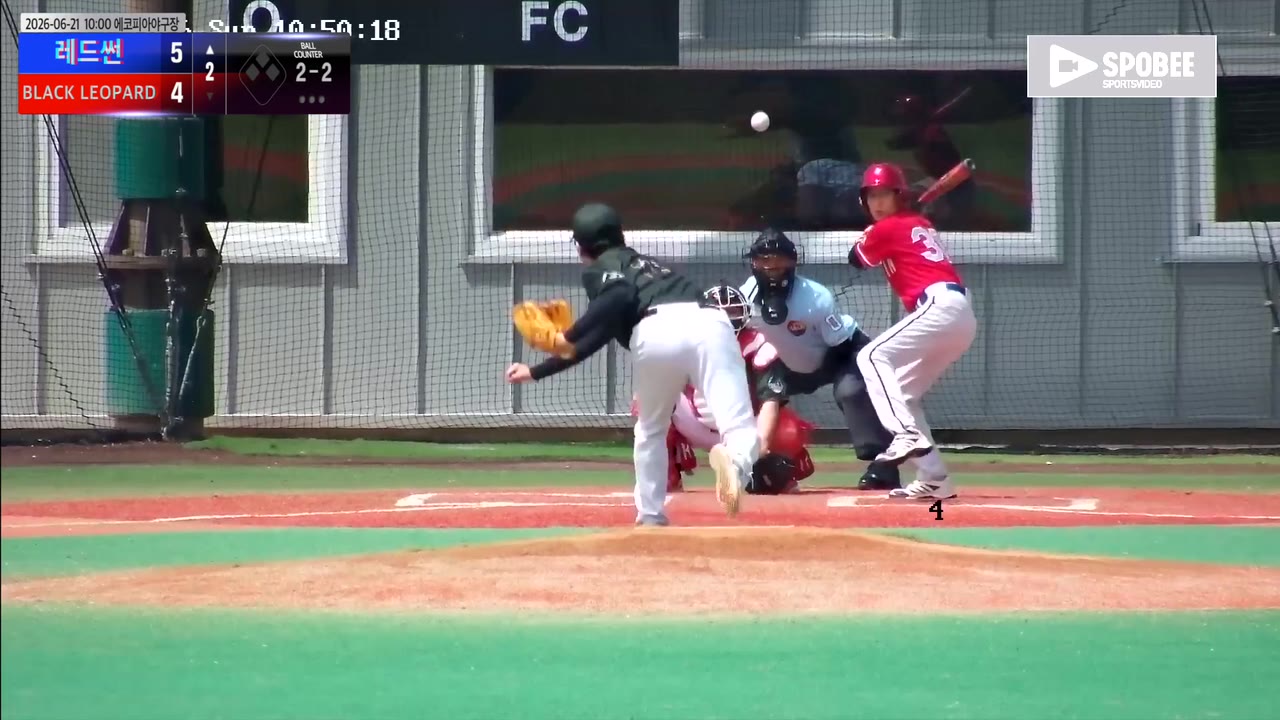 김경진(36번, 레드썬) 실책 클립 | vs BLACK LEOPARD | 6/21 (에코피아야구장)