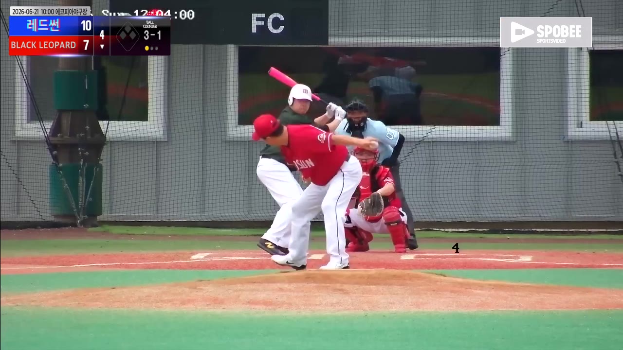 전태용(37번, BLACK LEOPARD) 볼넷 클립 | vs 레드썬 | 6/21 (에코피아야구장)