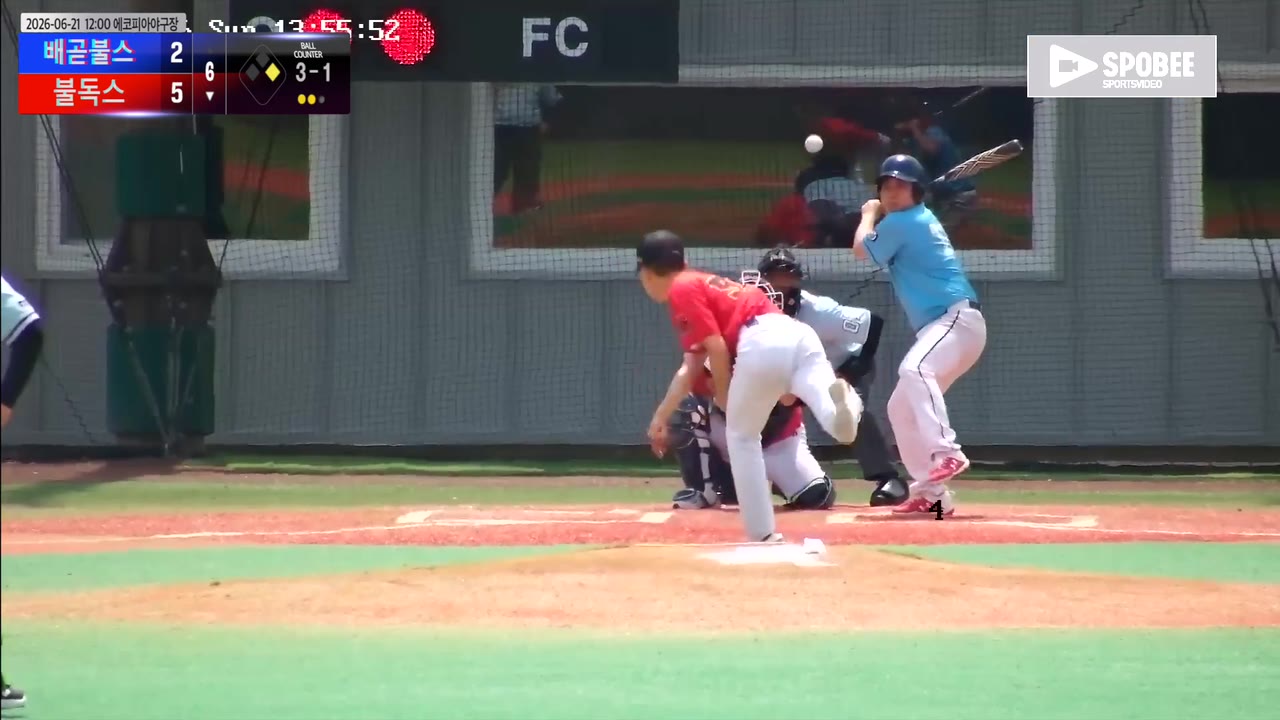 서진환(72번, 불독스) 볼넷 클립 | vs 배곧불스 | 6/21 (에코피아야구장)