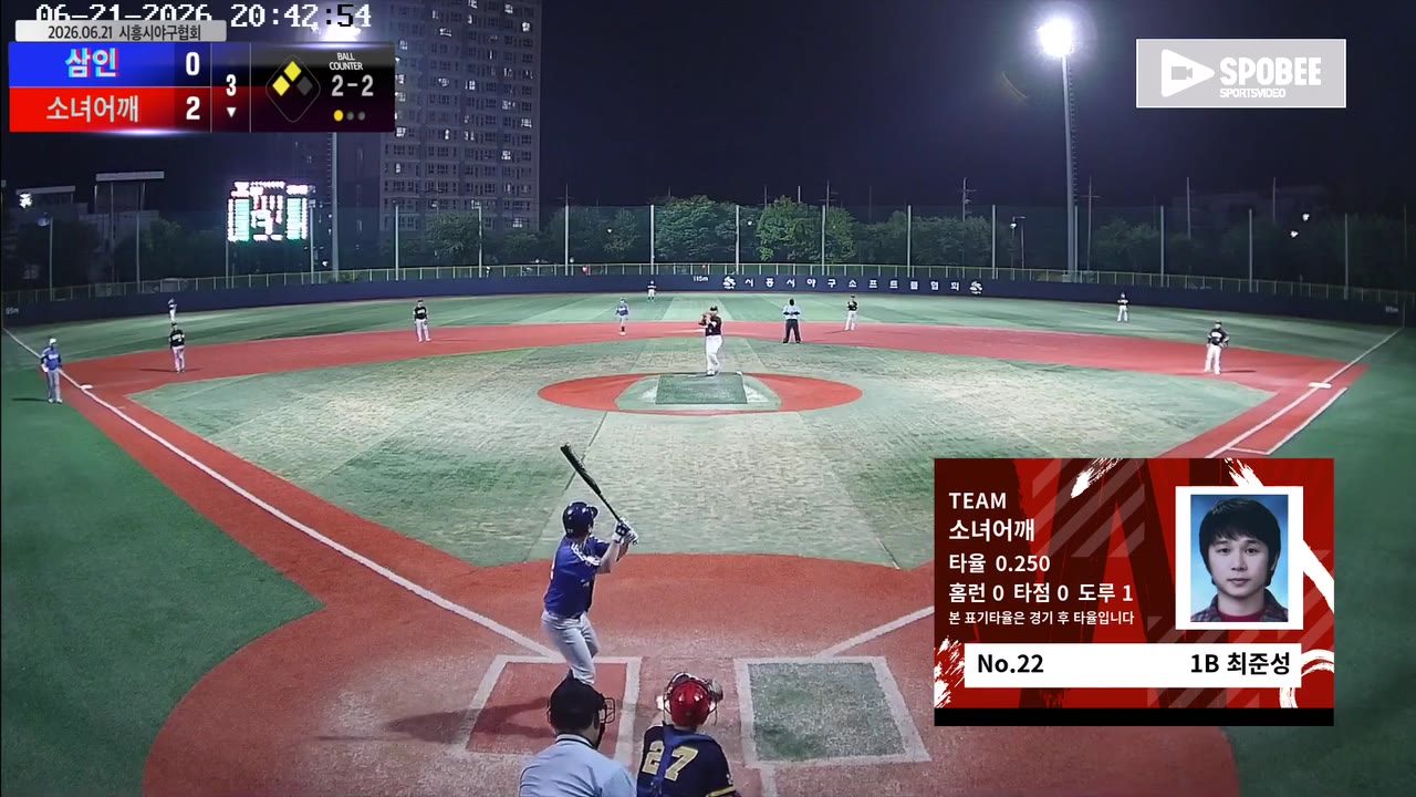 최준성(22번, 소녀어깨) 실책 클립 | vs 삼인 | 6/21 (소망야구장)