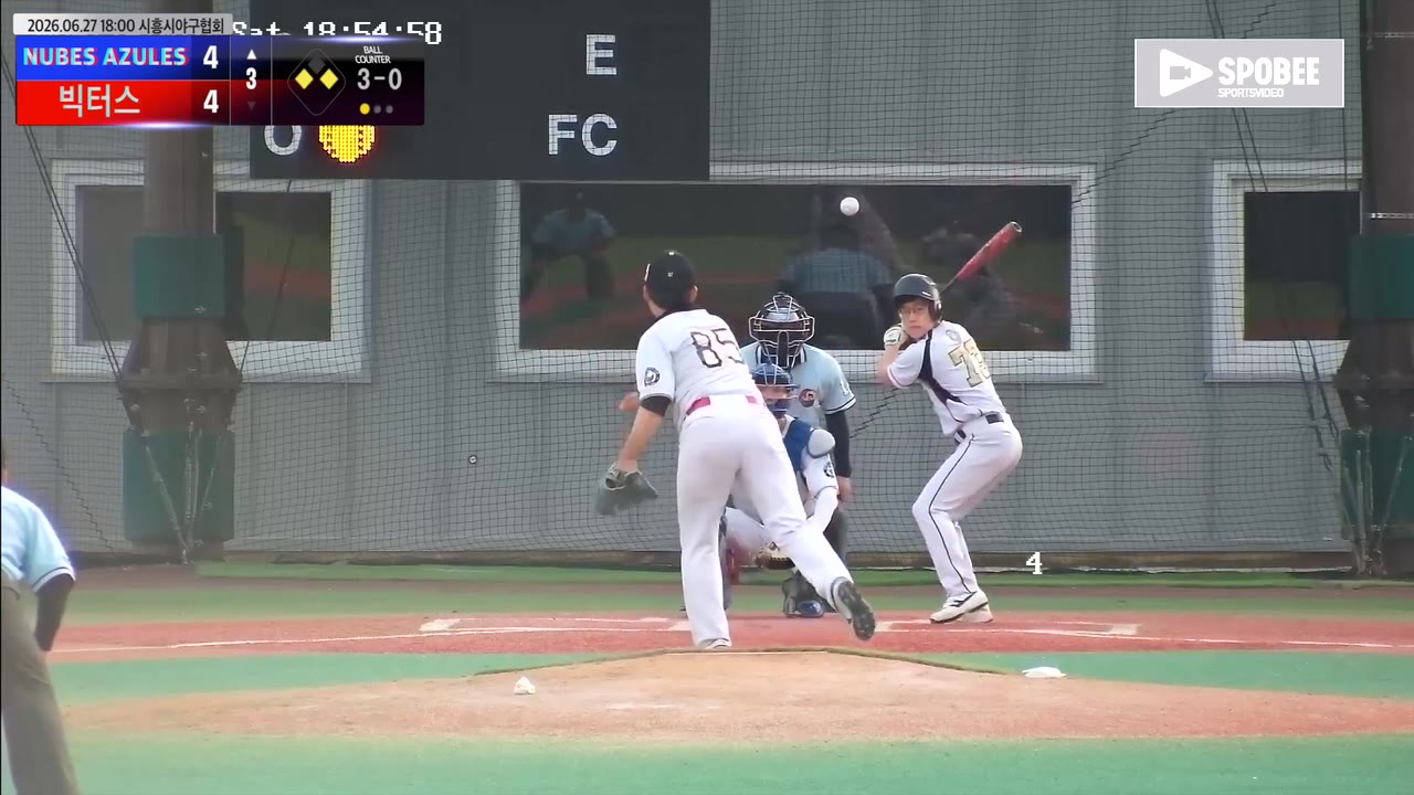 전찬구(73번, NUBES AZULES) 1루타 클립 | vs 빅터스 | 6/27 (에코피아야구장)