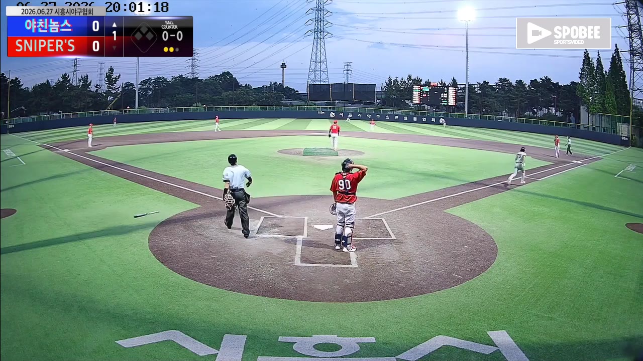 안희성(70번, 야친놈스) 2루타 클립 | vs SNIPER'S | 6/27 (정왕야구장)