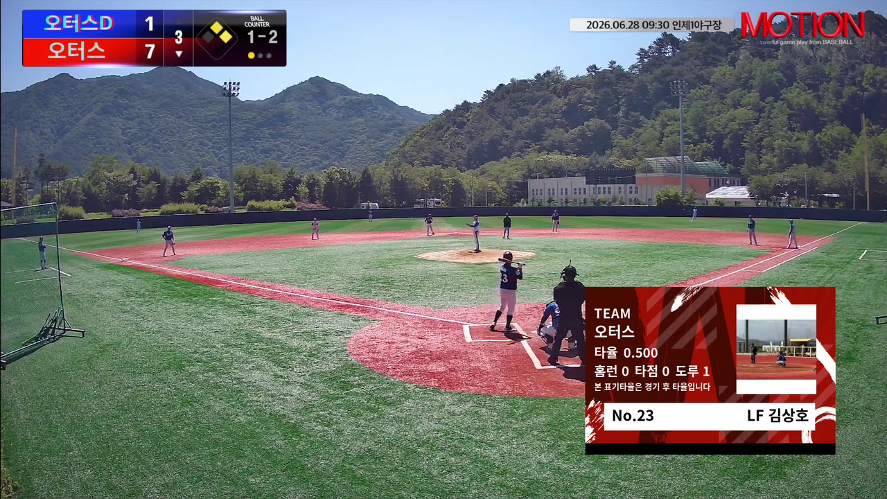 김상호(23번, 오터스) 1루타 클립 | vs 오터스D | 6/28 (인제1야구장)