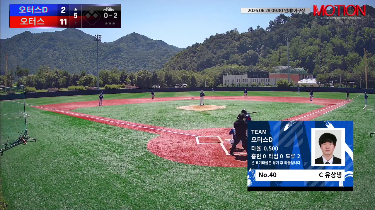 유상녕(40번, 오터스D) 사구 클립 | vs 오터스 | 6/28 (인제1야구장)