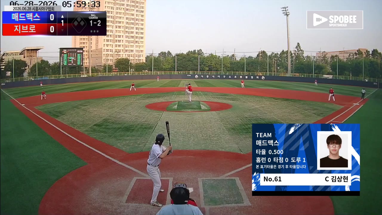 김상현(61번, 매드맥스) 삼진 클립 | vs 지브로 | 6/28 (소망야구장)