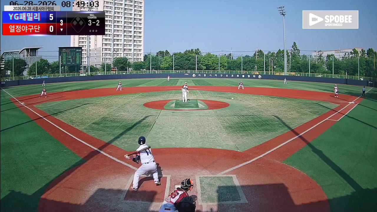 류재희(11번, 열정야구단) 1루타 클립 | vs YG패밀리 | 6/28 (소망야구장)