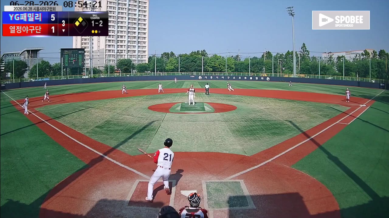 정승호(21번, 열정야구단) 실책 클립 | vs YG패밀리 | 6/28 (소망야구장)