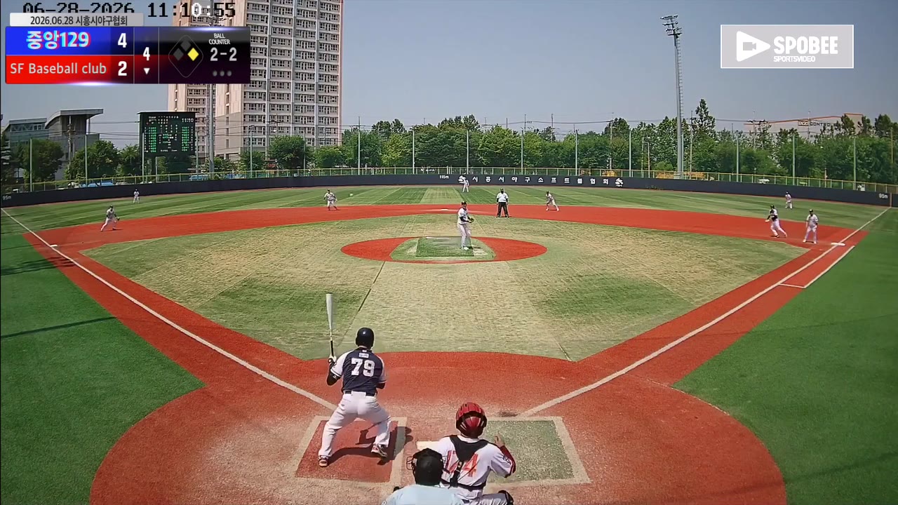 윤재웅(79번, SF Baseball club) 1루타 클립 | vs 중앙129 | 6/28 (소망야구장)