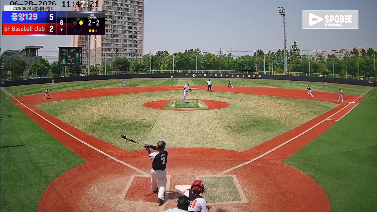 최성(7번, SF Baseball club) 1루타 클립 | vs 중앙129 | 6/28 (소망야구장)