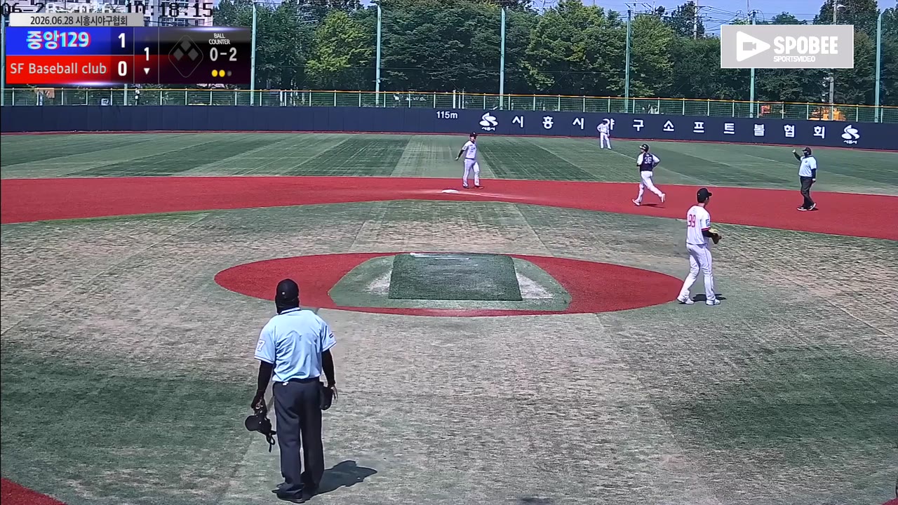 이상민(36번, SF Baseball club) 홈런 클립 | vs 중앙129 | 6/28 (소망야구장)
