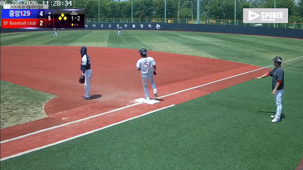 송진수(5번, 중앙129) 1루타 클립 | vs SF Baseball club | 6/28 (소망야구장)