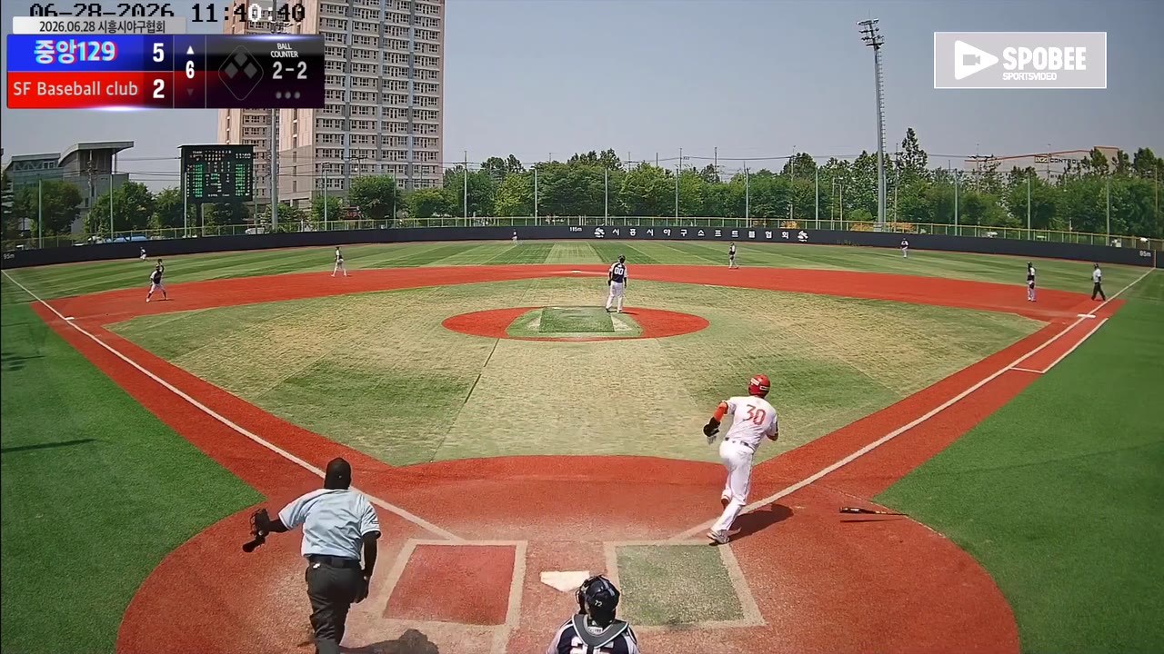 손희준(30번, 중앙129) 플라이 클립 | vs SF Baseball club | 6/28 (소망야구장)