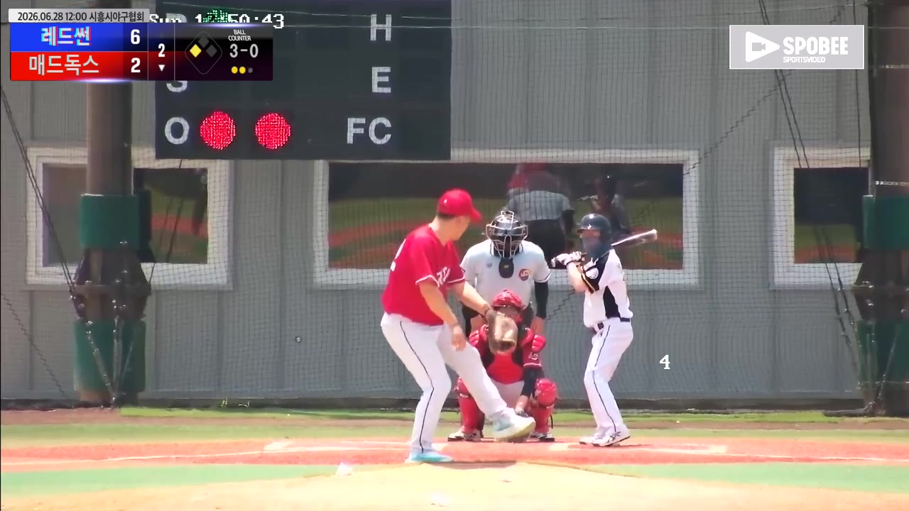 양용희(14번, 매드독스) 2루타 클립 | vs 레드썬 | 6/28 (에코피아야구장)