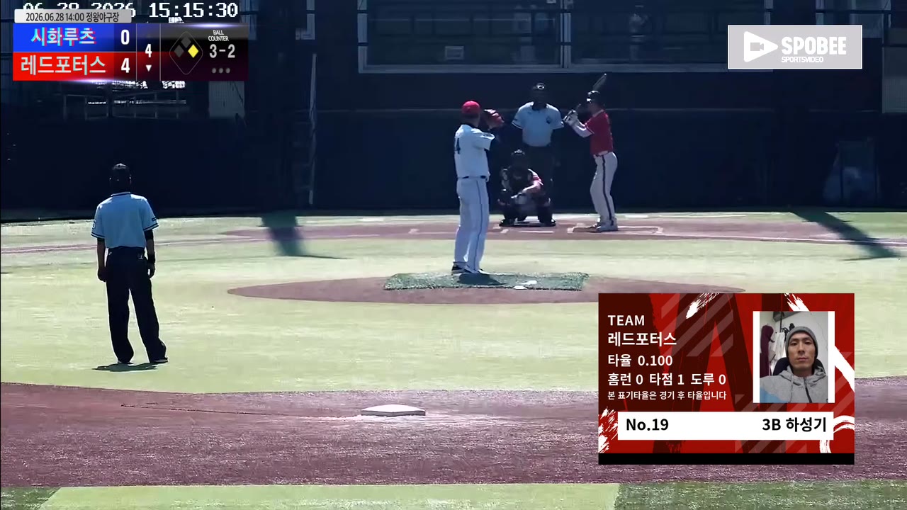 하성기(19번, 레드포터스) 실책 클립 | vs 시화루츠 | 6/28 (정왕야구장)
