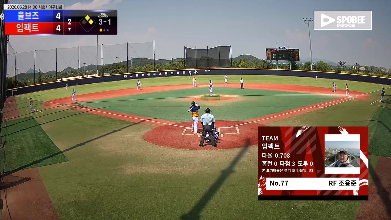 조용준(77번, 임팩트) 볼넷 클립 | vs 울브즈 | 6/28 (에코피아야구장)