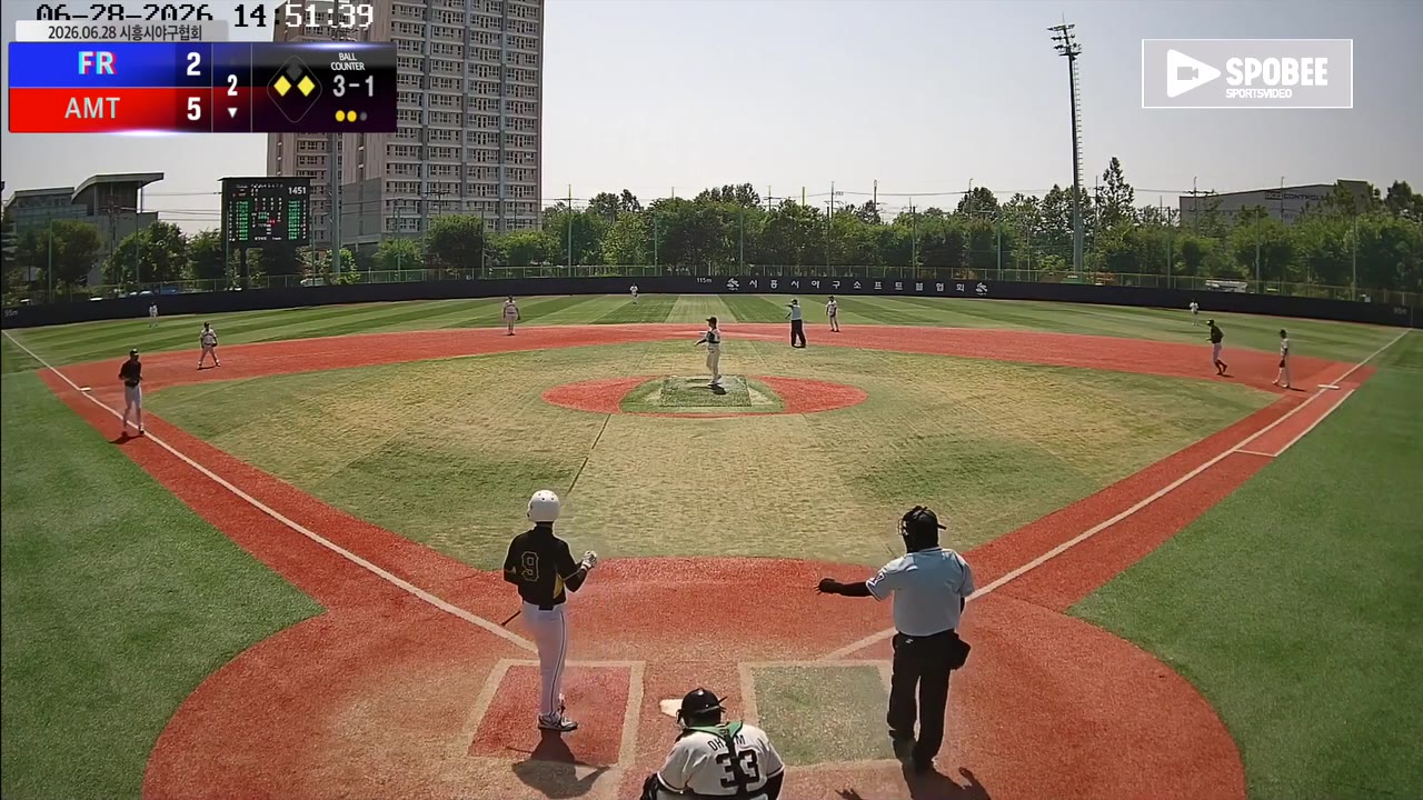 윤철희(9번, AMT) 볼넷 클립 | vs FR | 6/28 (소망야구장)