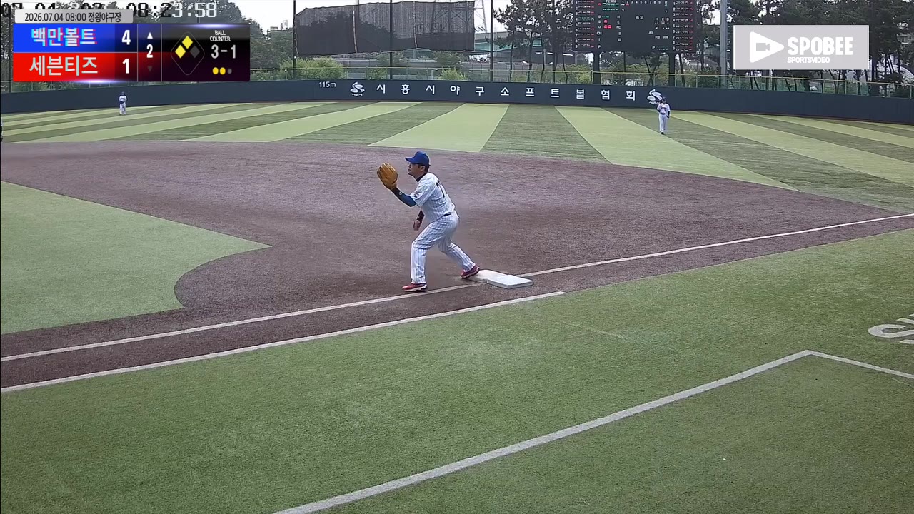 백만볼트, 세븐티즈 두 차례 역전에도 8-7 승리
