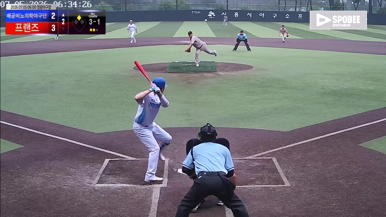 이우상(7번, 배곧비뇨의학야구단) 볼넷 클립 | vs 프랜즈 | 7/5 (정왕야구장)