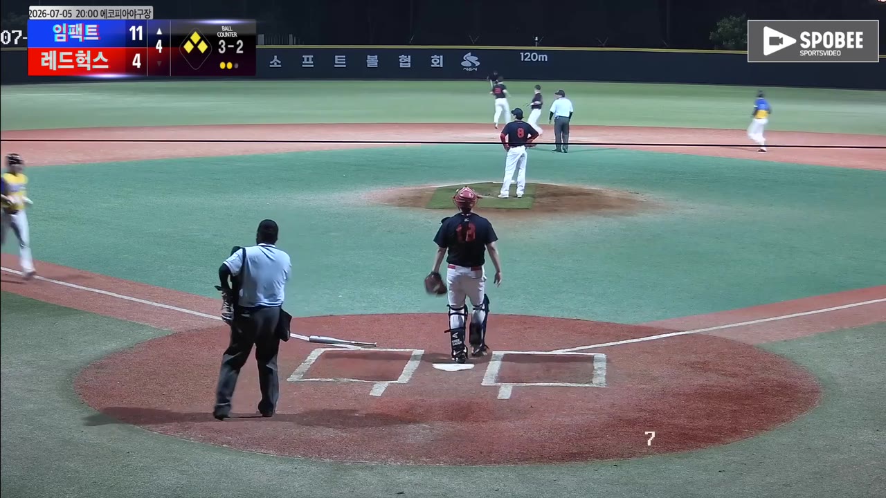 조용준(77번, 임팩트) 1루타 클립 | vs 레드헉스 | 7/5 (에코피아야구장)