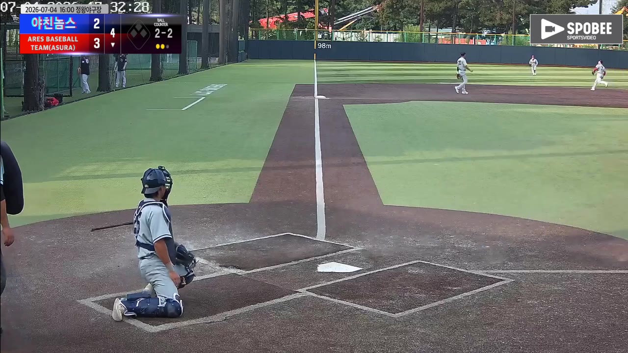 조용오(22번, ARES BASEBALL TEAM(ASURA)) 1루타 클립 | vs 야친놈스 | 7/4 (정왕야구장)