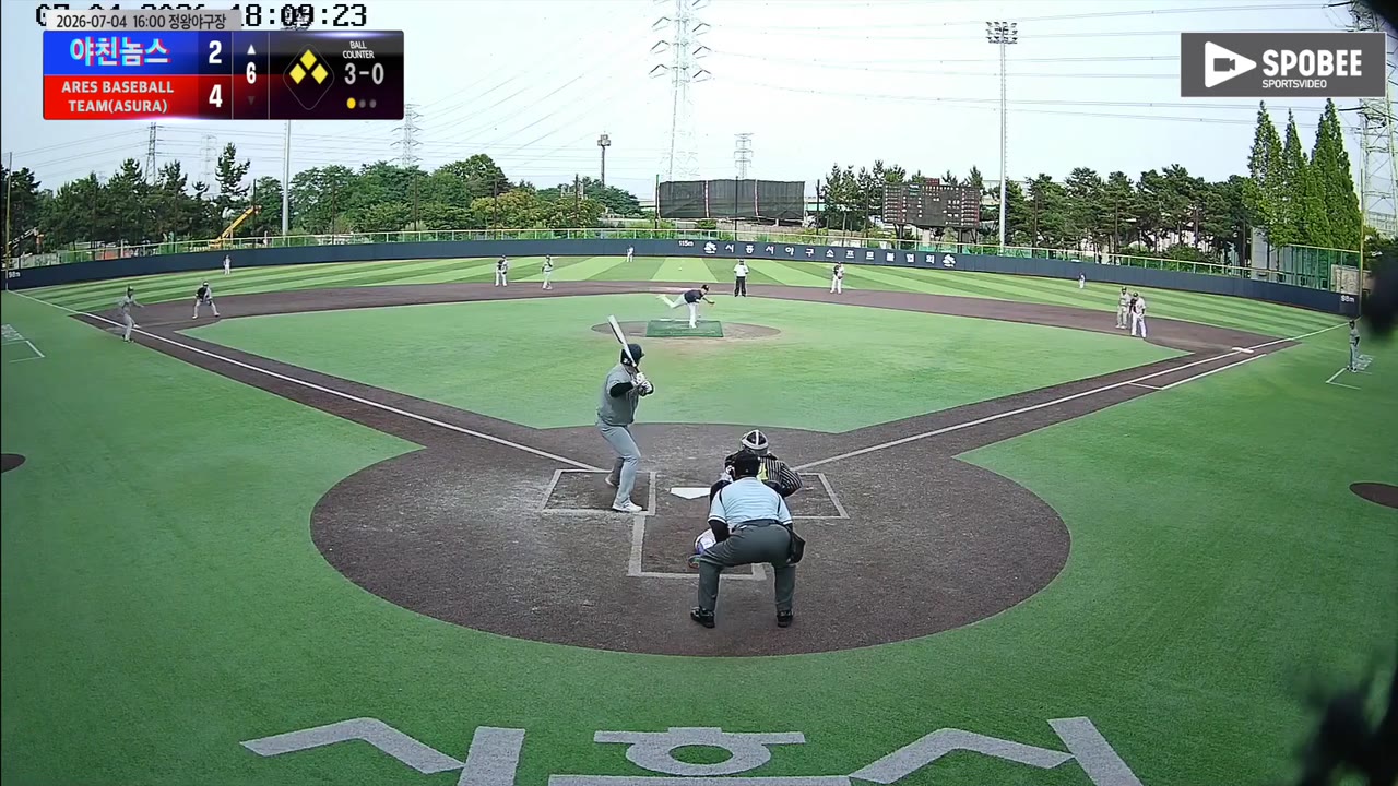 김동영(53번, 야친놈스) 희생플라이 클립 | vs ARES BASEBALL TEAM(ASURA) | 7/4 (정왕야구장)