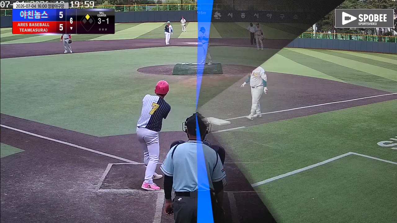 원시연(7번, ARES BASEBALL TEAM(ASURA)) 볼넷 클립 | vs 야친놈스 | 7/4 (정왕야구장)