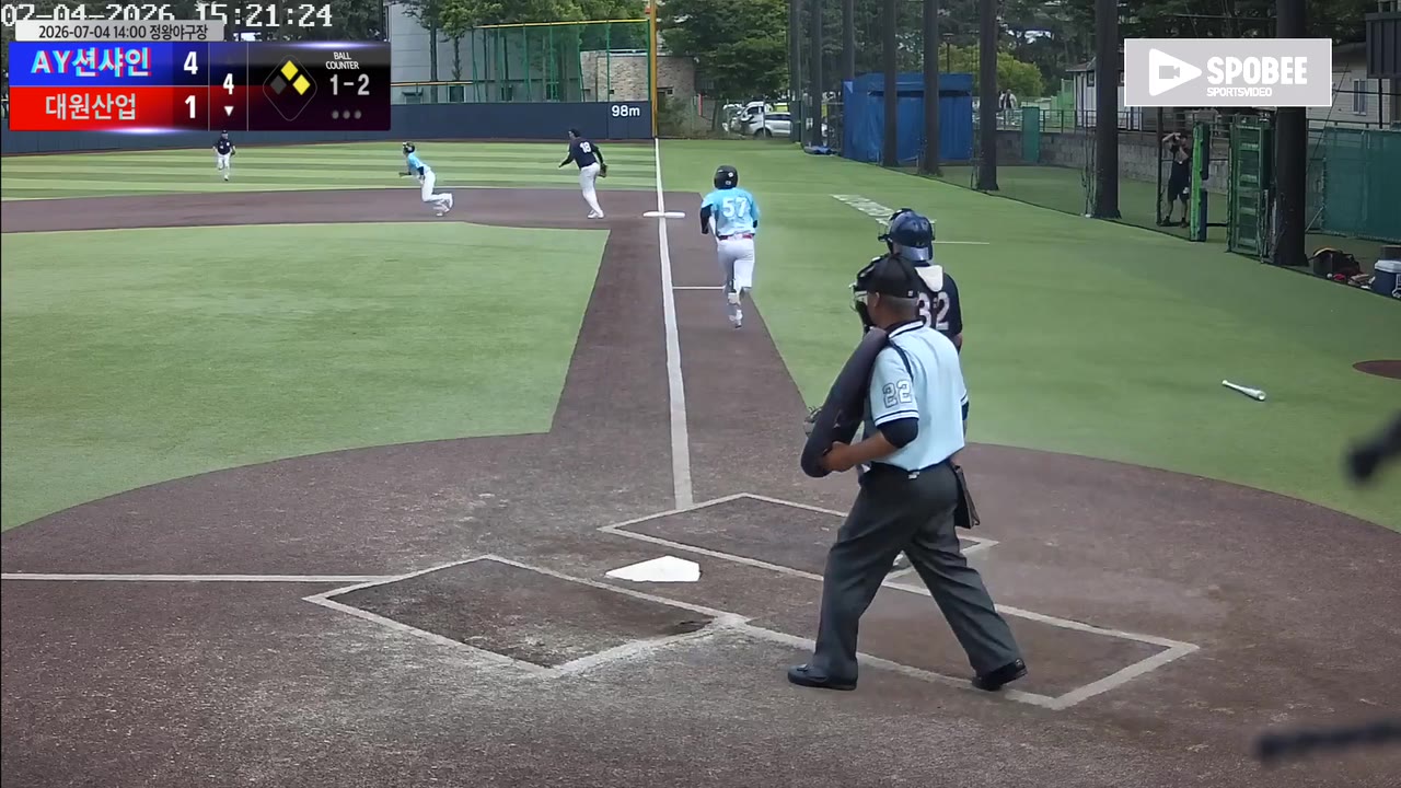 박중영(57번, 대원산업) 1루타 클립 | vs AY션샤인 | 7/4 (정왕야구장)