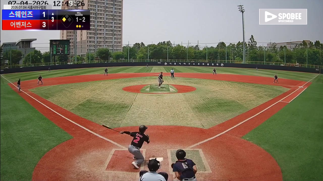 김민균(2번, 스웨인즈) 낫아웃 클립 | vs 어벤져스 | 7/4 (소망야구장)