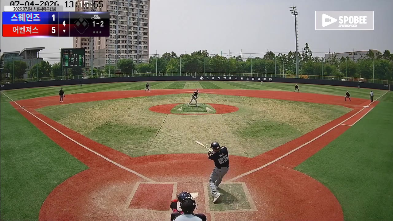 이률(25번, 어벤져스) 1루타 클립 | vs 스웨인즈 | 7/4 (소망야구장)