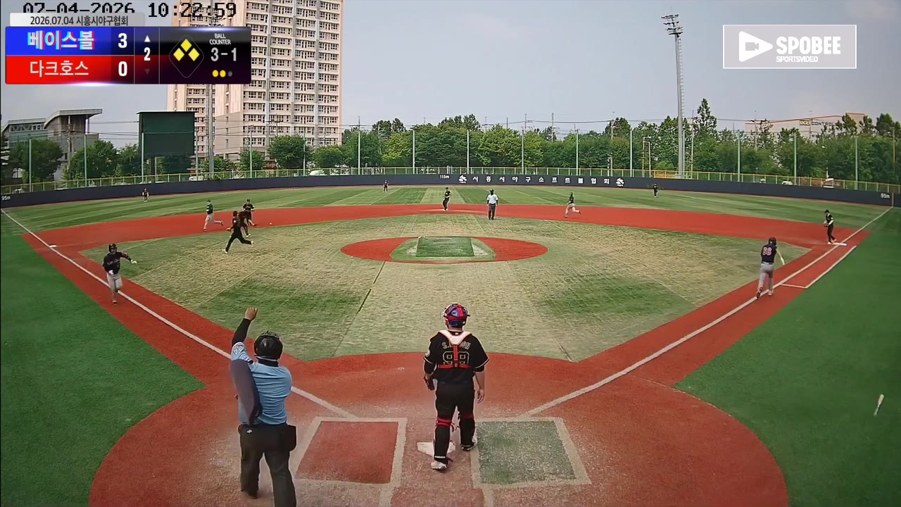 김상기(66번, 센트럴타운 베이스볼) 1루타 클립 | vs 다크호스 | 7/4 (소망야구장)