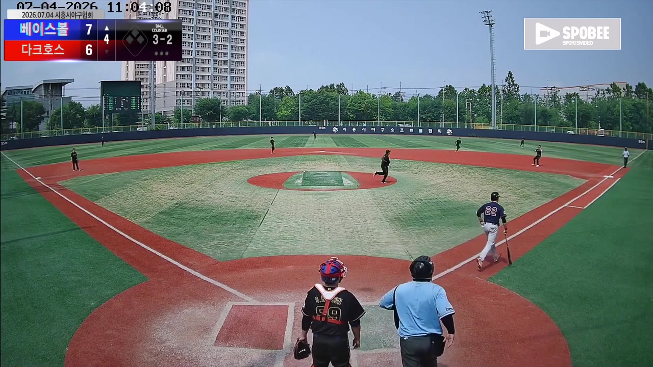 이순기(22번, 센트럴타운 베이스볼) 실책 클립 | vs 다크호스 | 7/4 (소망야구장)