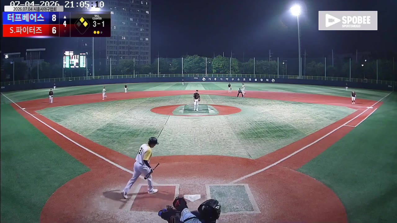 이준호(31번, 터프베어스) 볼넷 클립 | vs S.파이터즈 | 7/4 (소망야구장)