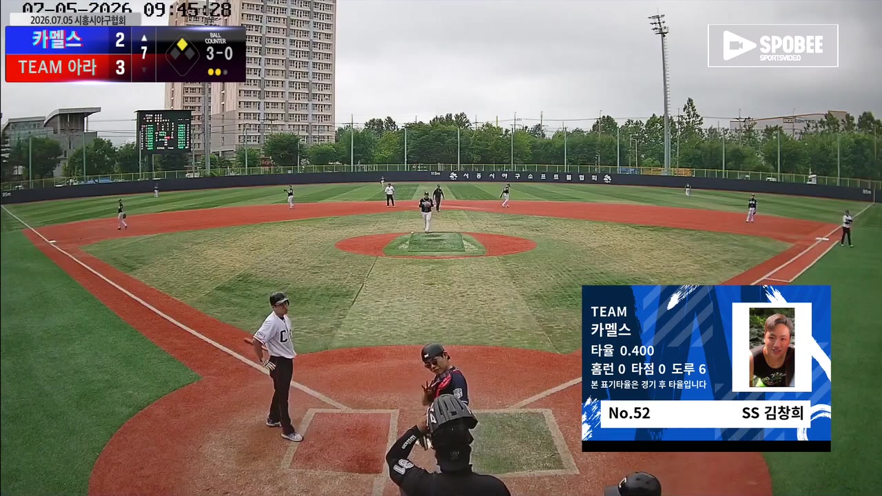 김창희(52번, 카멜스) 고의사구 클립 | vs TEAM 아라 | 7/5 (소망야구장)