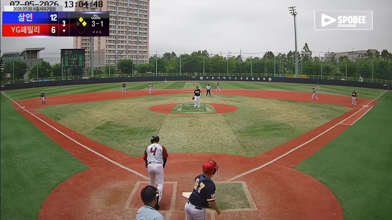 조정호(4번, YG패밀리) 볼넷 클립 | vs 삼인 | 7/5 (소망야구장)
