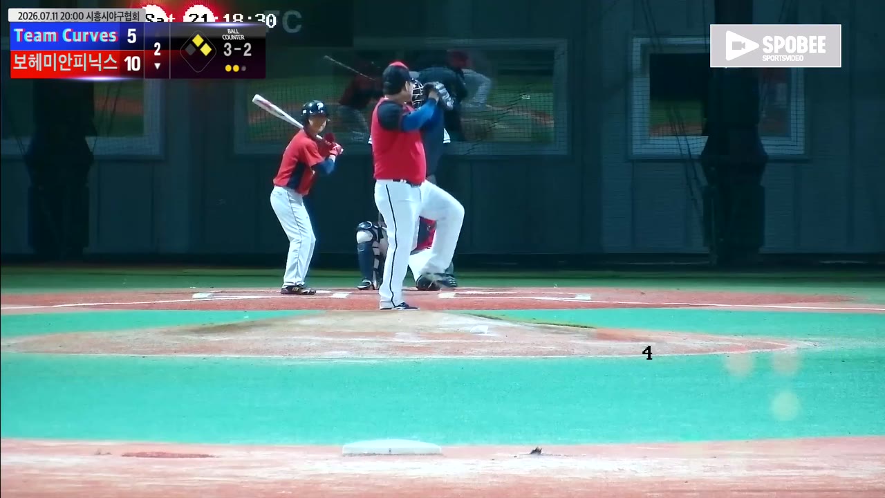 김지훈(7번, 보헤미안피닉스) 볼넷 클립 | vs Team Curves | 7/11 (에코피아야구장)