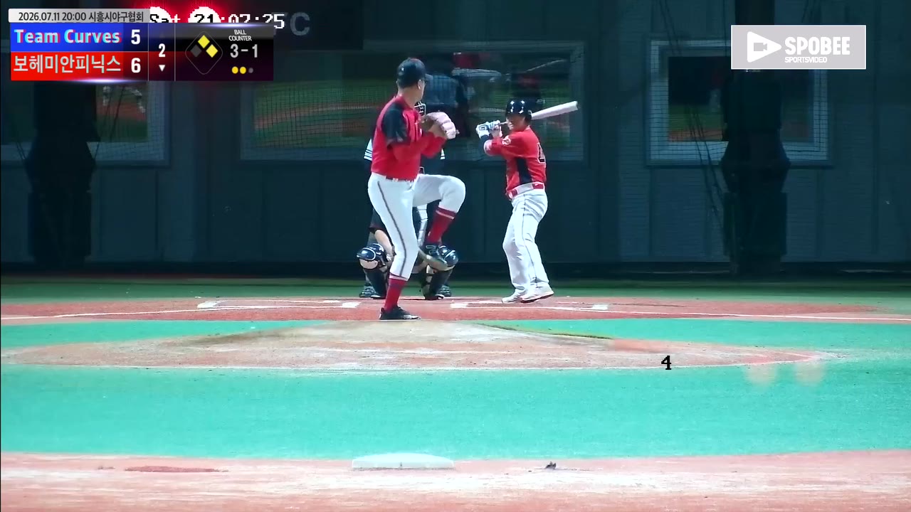 한정일(47번, 보헤미안피닉스) 1루타 클립 | vs Team Curves | 7/11 (에코피아야구장)