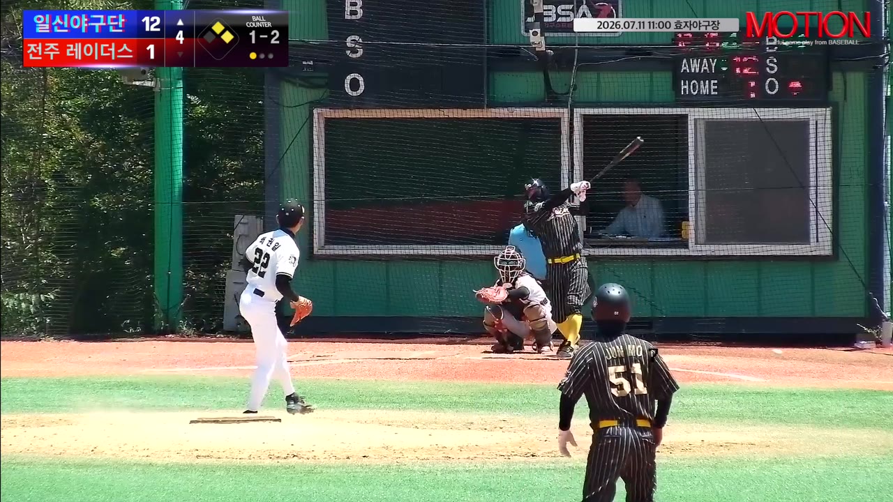 유인봉(8번, 일신야구단) 실책 클립 | vs 전주 레이더스 | 7/11 (효자야구장)