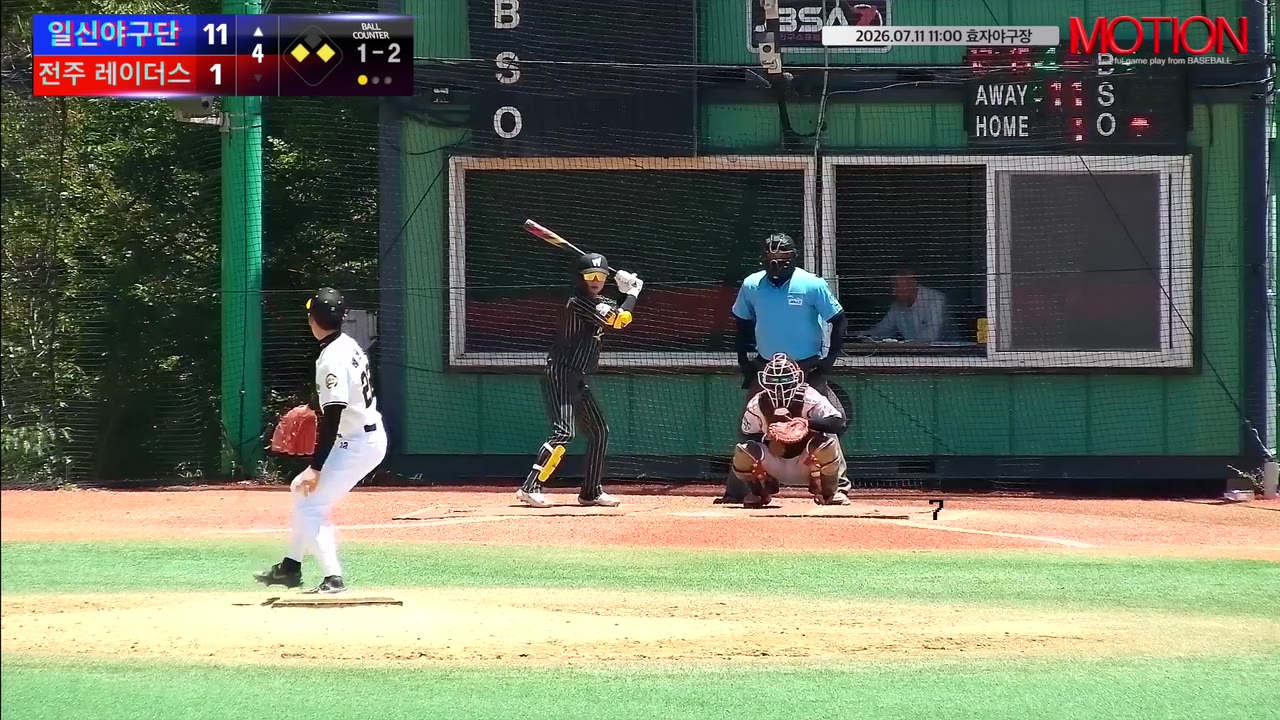 김태선(7번, 일신야구단) 1루타 클립 | vs 전주 레이더스 | 7/11 (효자야구장)