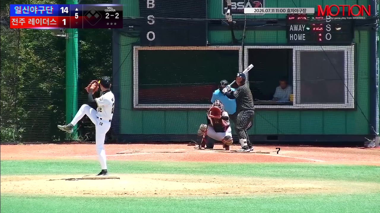 신건영(75번, 일신야구단) 2루타 클립 | vs 전주 레이더스 | 7/11 (효자야구장)