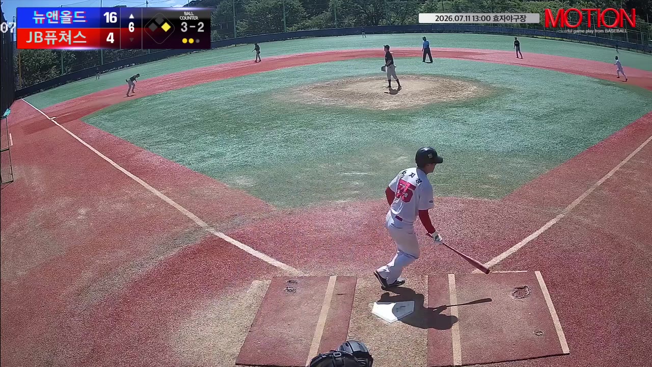 오지성(55번, 뉴앤올드) 1루타 클립 | vs JB퓨쳐스 | 7/11 (효자야구장)