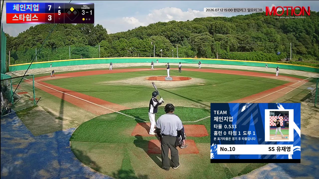 유재영(10번, 체인지업) 볼넷 클립 | vs 스타쉽스 | 7/12 (고촌 야구장)