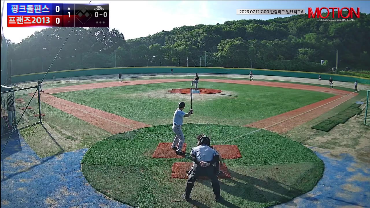 김동민(77번, 핑크돌핀스) 플라이 클립 | vs 프랜즈2013 | 7/12 (고촌 야구장)
