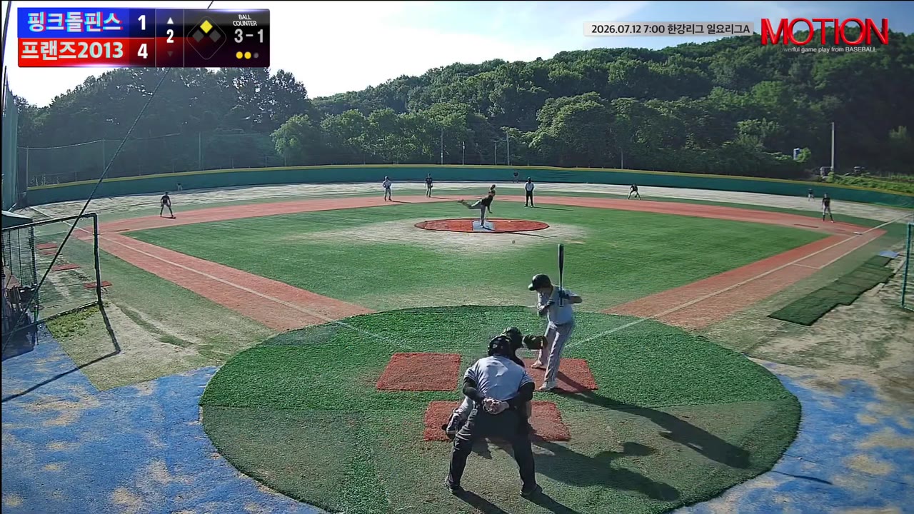이휘상(19번, 핑크돌핀스) 볼넷 클립 | vs 프랜즈2013 | 7/12 (고촌 야구장)
